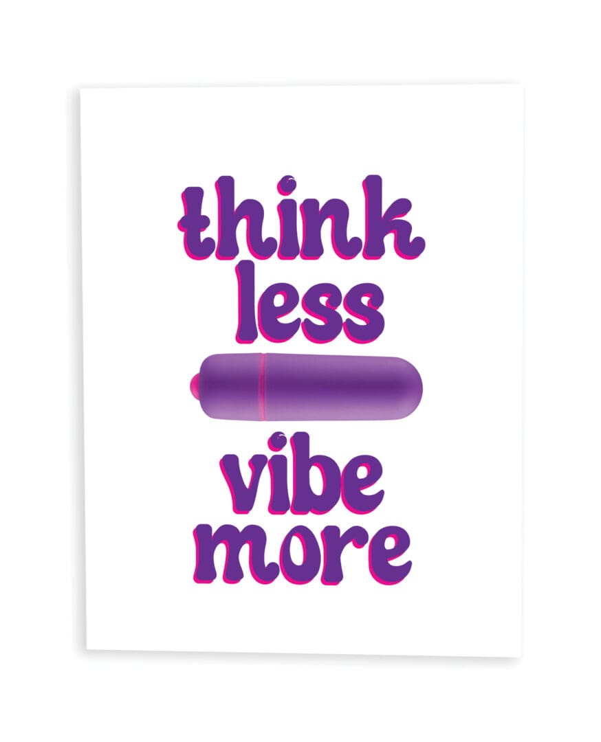 Think Less, Vibe More Naughty Greeting Card w/Rock Candy Vibrator & Fresh Vibes Towelettes