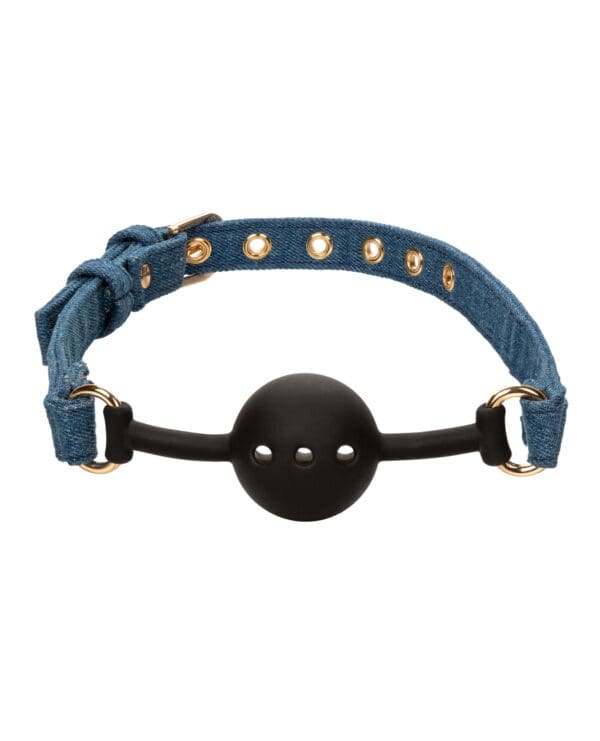 Ride 'Em Premium Denim Collection Ball Gag - Image 2
