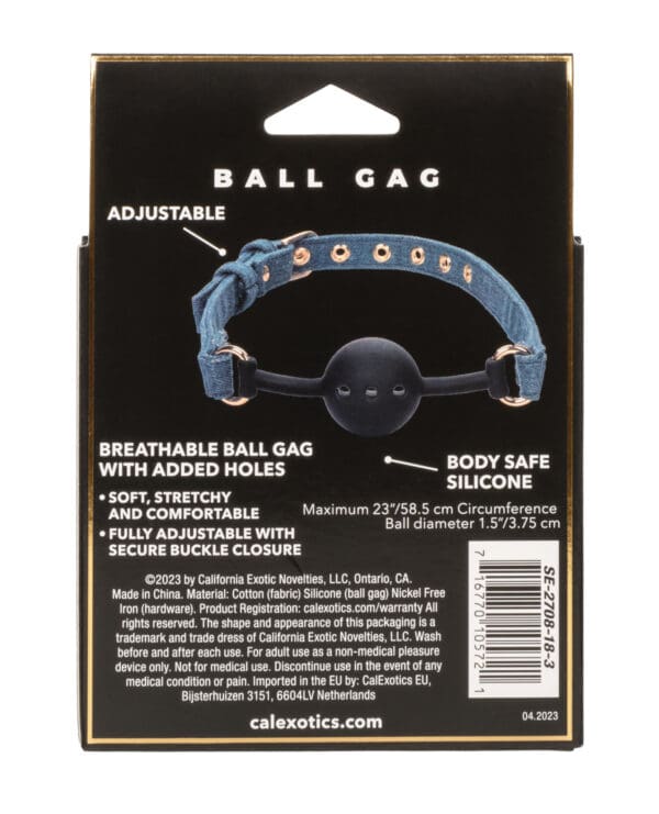 Ride 'Em Premium Denim Collection Ball Gag - Image 5