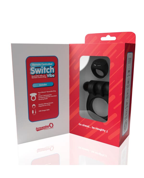 Screaming O Switch Remote Controlled Vibrating Ring - Black - Image 4