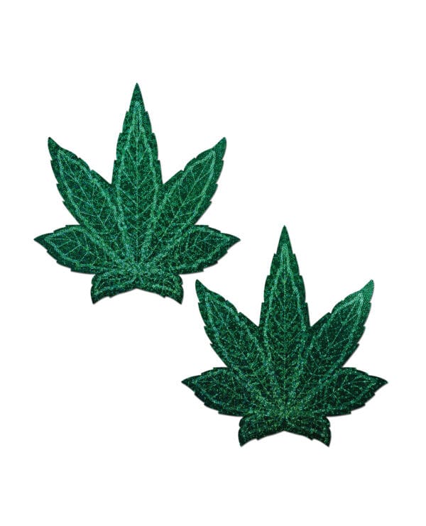 Pastease Coverage Glitter Pot Leaf- Green O/S - Image 2