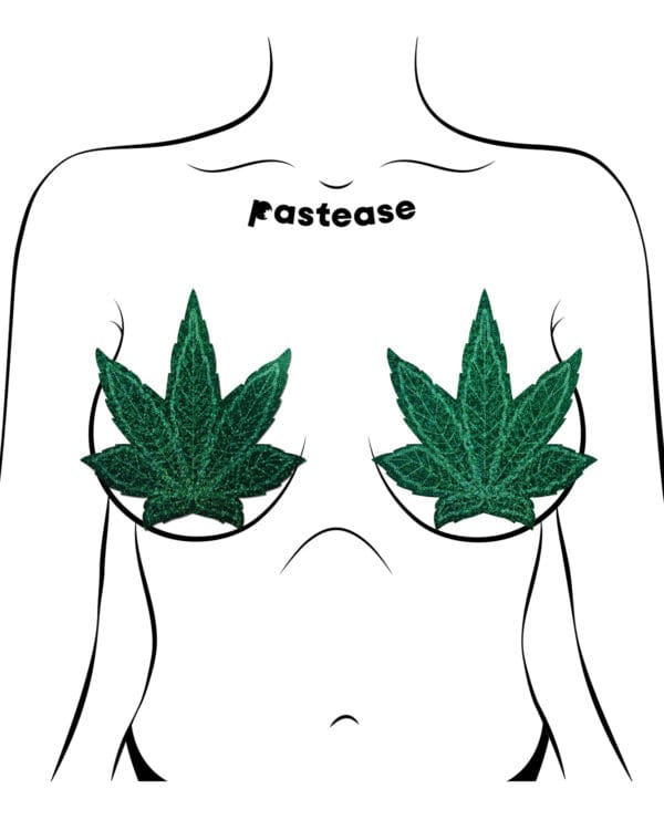 Pastease Coverage Glitter Pot Leaf- Green O/S - Image 3