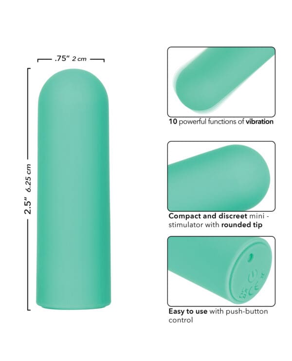 Turbo Buzz Rounded Mini Bullet Stimulator - Green - Image 5
