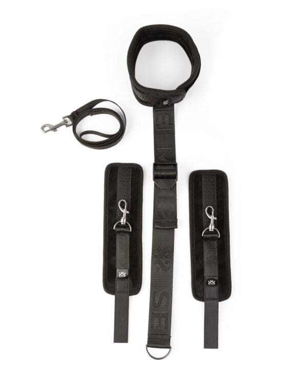 Sei Mio Neck Firmly in Check Adjustable Neck & Wrist Restraint Kit - Black - Image 3