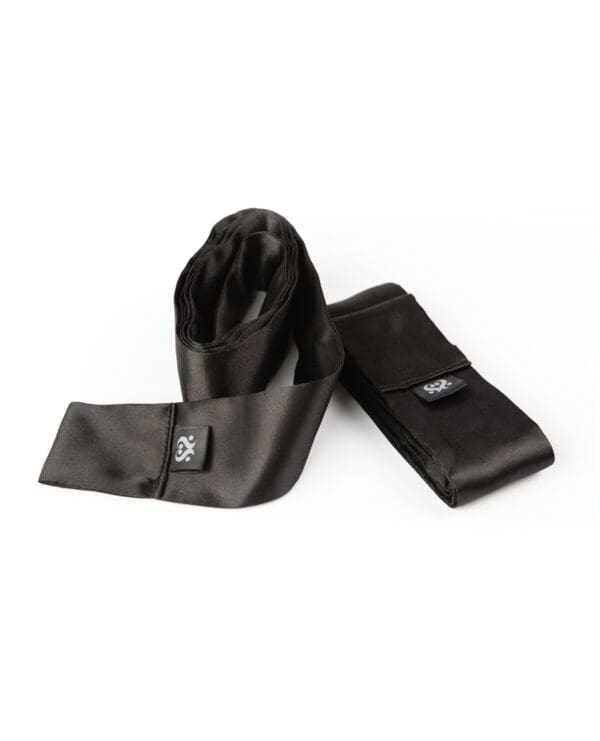 Sei Mio Nights in Tied Satin 2 X Silk Sash Restraints - Black - Image 3