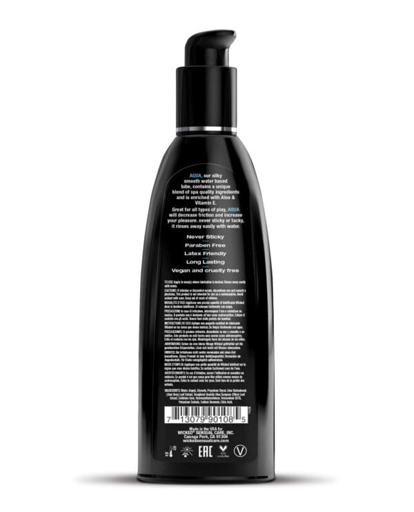 Wicked Sensual Care Aqua Water Based Lubricant - 8.5 oz Fragrance Free - Image 2