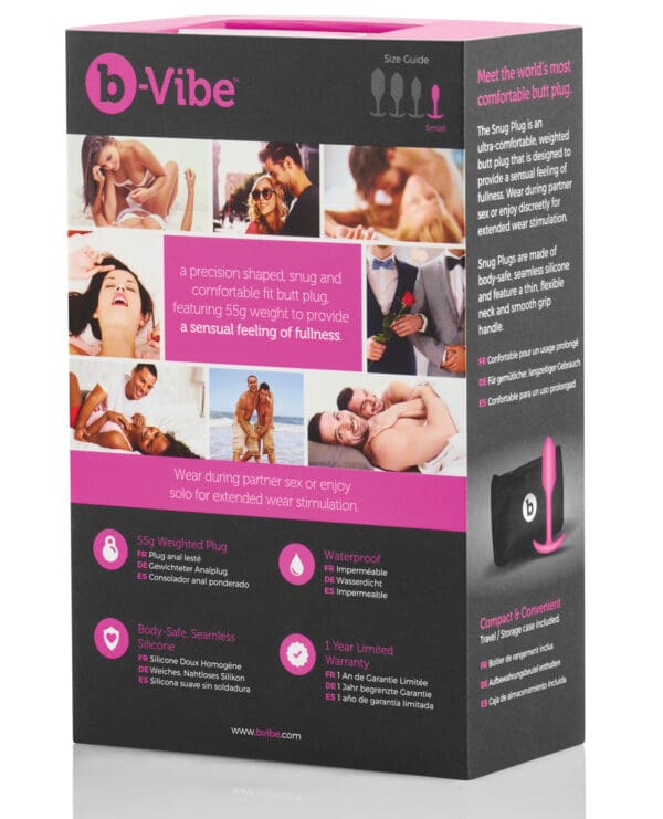 b-Vibe Weighted Snug Plug 1 - 55 g Fuchsia - Image 4