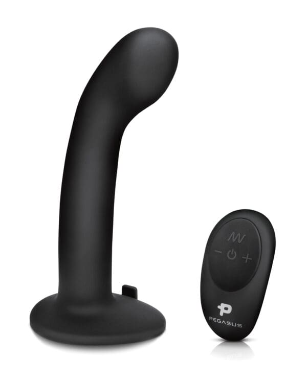 Pegasus 6" Rechargeable P-Spot G-Spot Peg w/Adjustable Harness & Remote Set - Black - Image 3
