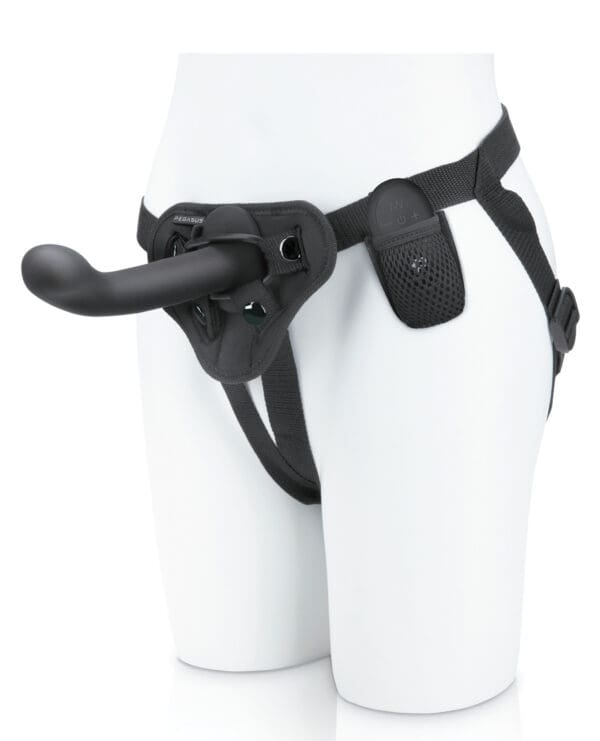 Pegasus 6" Rechargeable P-Spot G-Spot Peg w/Adjustable Harness & Remote Set - Black - Image 4