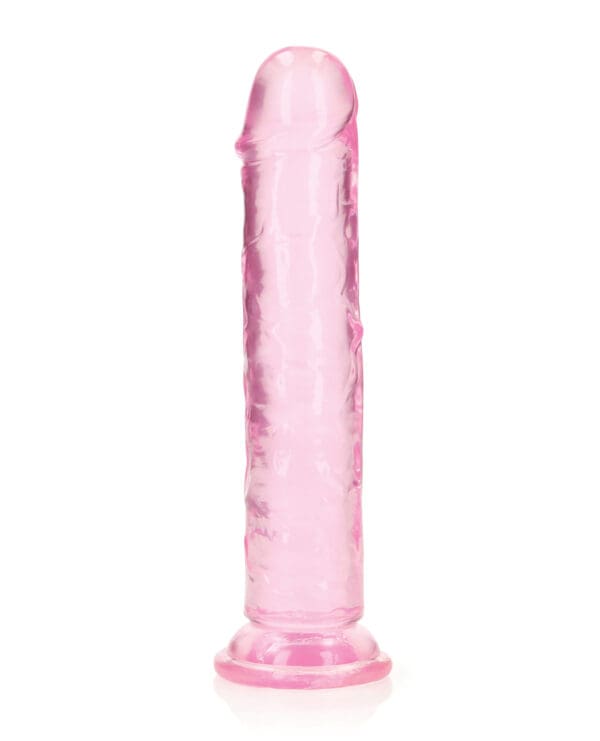 Shots RealRock Crystal Clear 7" Straight Dildo w/Suction Cup - Pink - Image 2
