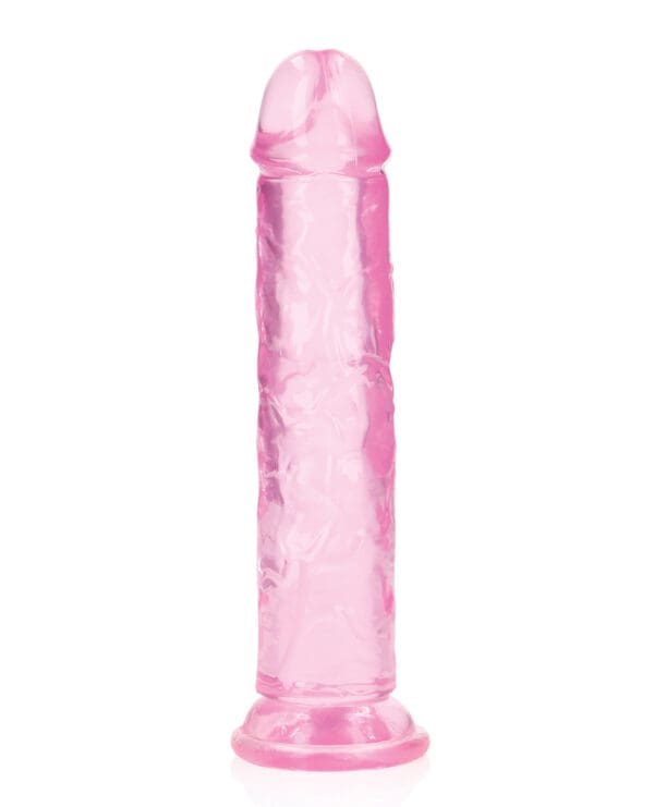 Shots RealRock Crystal Clear 7" Straight Dildo w/Suction Cup - Pink - Image 3