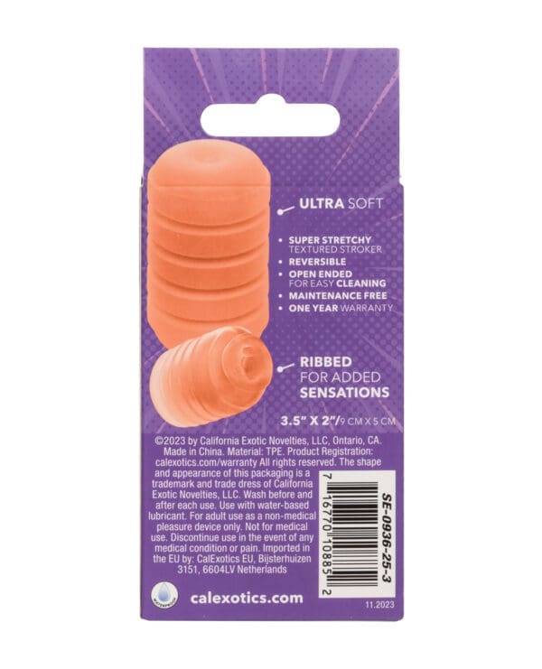 Pop Sock! Ribbed Masturbator - Orange - Image 4
