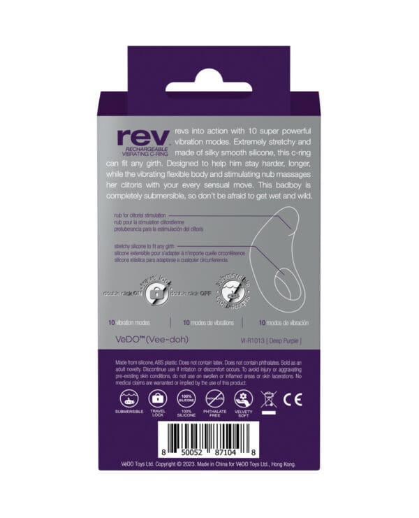 VeDO Rev Rechargeable C Ring - Purple - Image 5