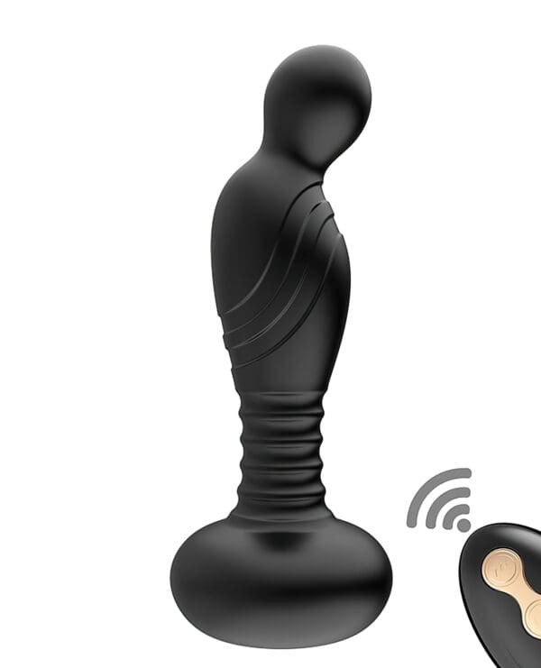 Ass-sation Remote Vibrating P Spot Plug - Black - Image 2