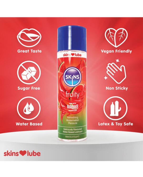Skins Water Based Lubricant - 4.4 oz Watermelon - Image 3