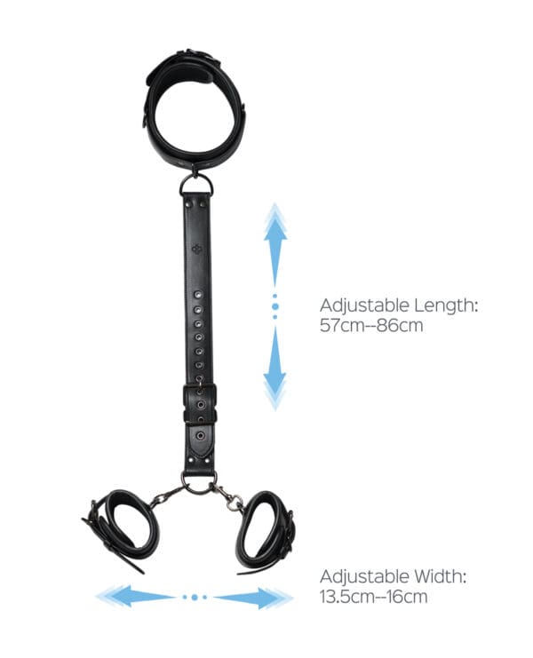 Kinky Play Box Locking Harness Collar to Wrist Restraints - Black - Image 3