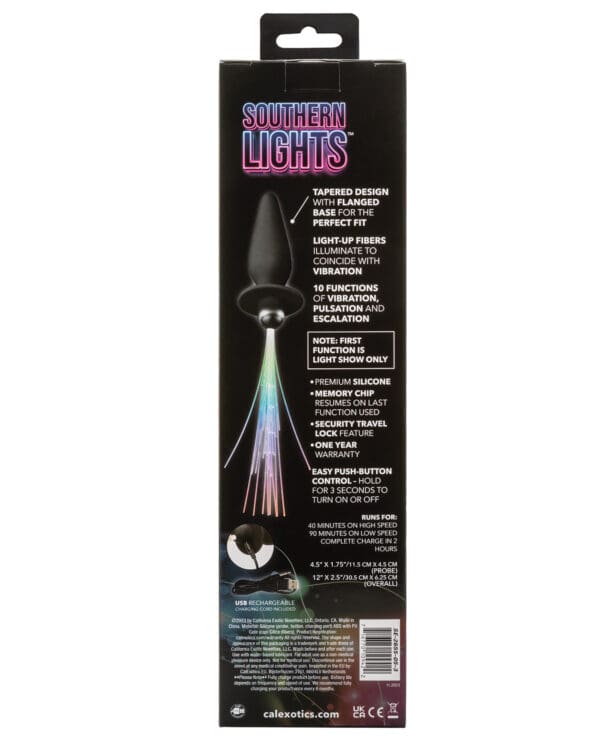 Southern Lights Rechargeable Vibrating Light Up Anal Probe - Black - Image 5