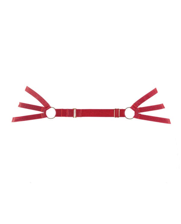 Adore Femme Fatale Waist Harness w/Detachable Garters Red O/S - Image 5