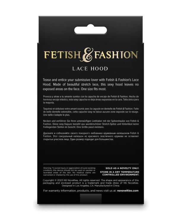 Fetish & Fashion Lace Hood - Black - Image 3