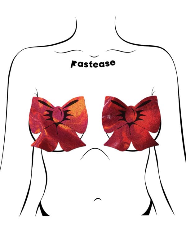 Pastease Coverage Holographic Bow - Red O/S - Image 3
