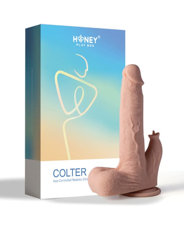 Colter App Controlled Realistic 8.5" Thrusting Dildo Vibrator w/Clit Licker - Ivory - Image 5