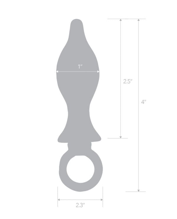 Blue Line 2.5" Stainless Steel Metal Tapered Butt Plug With Loop Hardware - Image 4