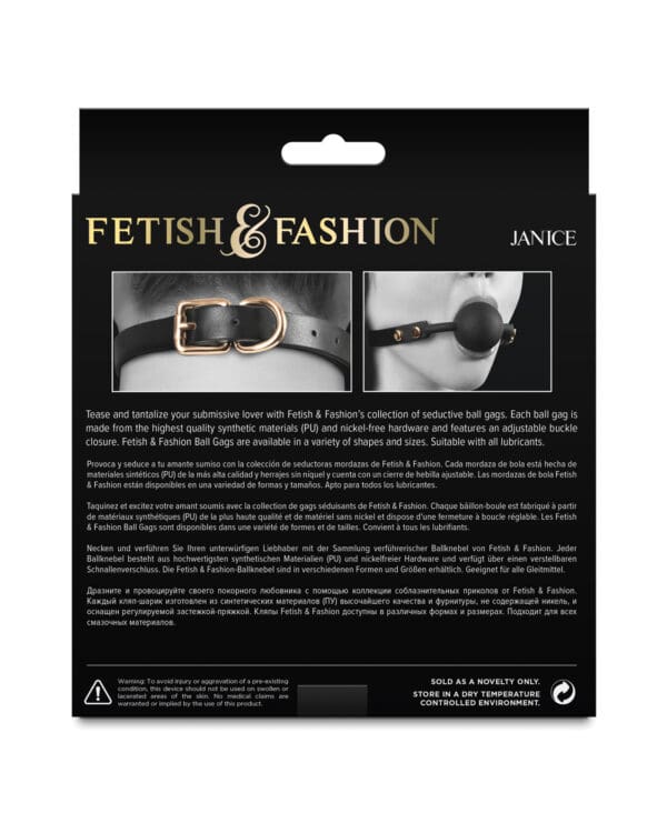Fetish & Fashion Janice Ball Gag - Black - Image 3