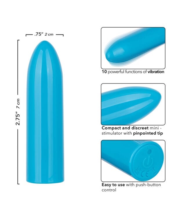 Turbo Buzz Classic Mini Bullet Stimulator - Blue - Image 5