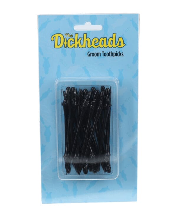 Shots The Dickheads Groom Toothpicks - Black - Image 2