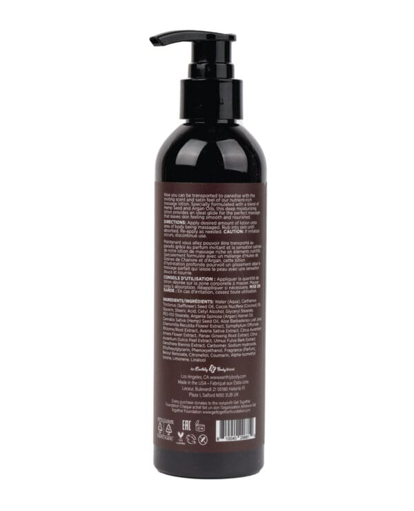 Earthly Body Hemp Seed Massage Lotion - 8 oz Kashmir Musk - Image 2