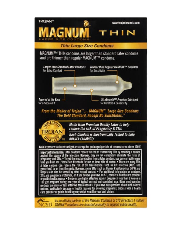 Trojan Magnum Thin Condom - Pack of 12 - Image 3