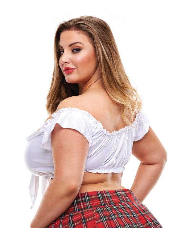Teacher's Pet School Girl Tie Top White 1X - Image 2