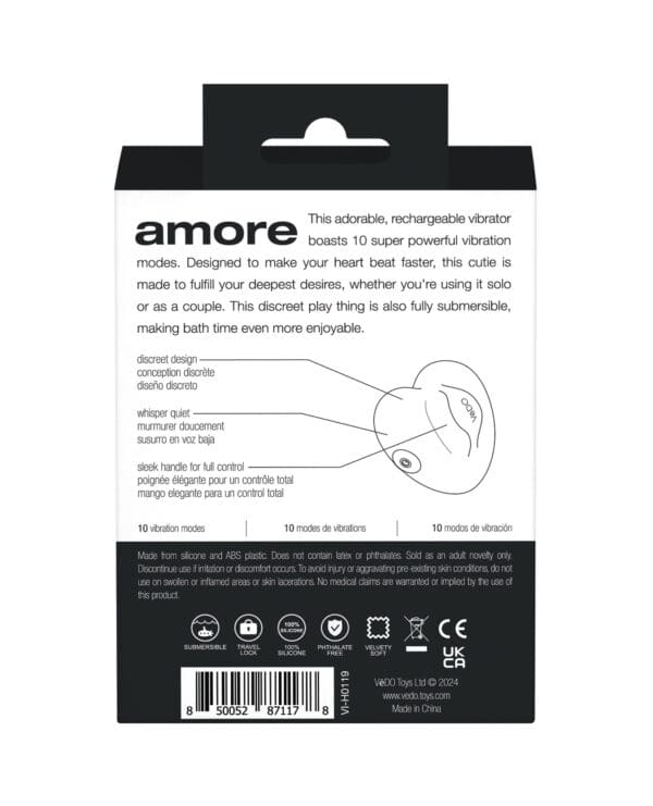 VeDo Amore Rechargeable Pleasure Vibe - Black - Image 5