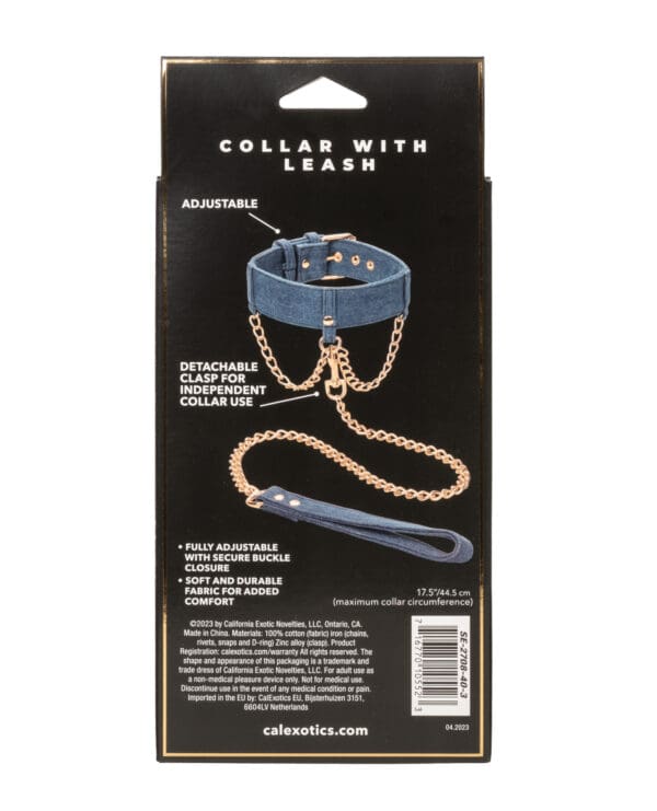 Ride 'Em Premium Denim Collection Collar w/Leash - Image 5