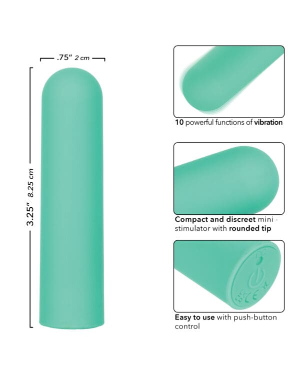 Turbo Buzz Rounded Bullet Stimulator - Green - Image 5