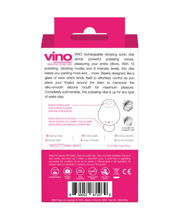 VeDO Vino Rechargeable Sonic Vibe - Pink - Image 5