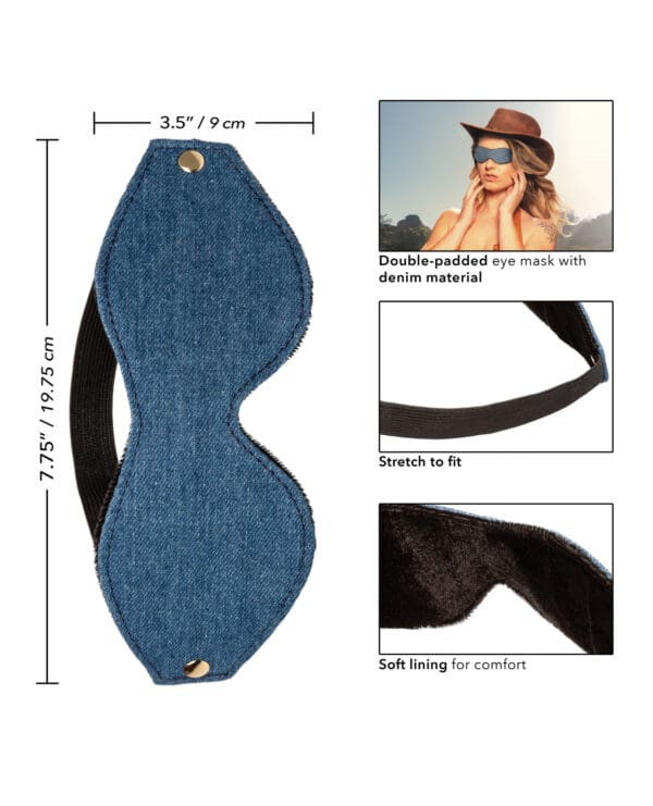 Ride 'Em Premium Denim Collection Eye Mask - Image 4
