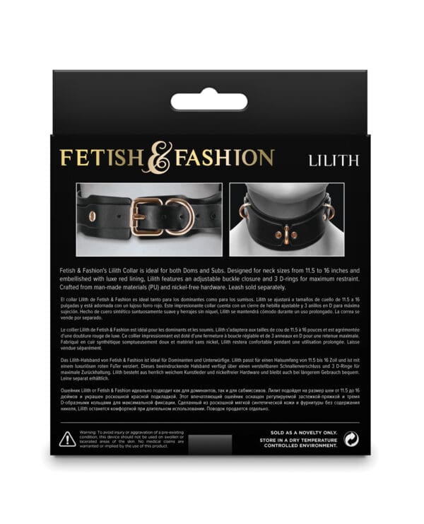 Fetish & Fashion Lilith Collar - Black - Image 3