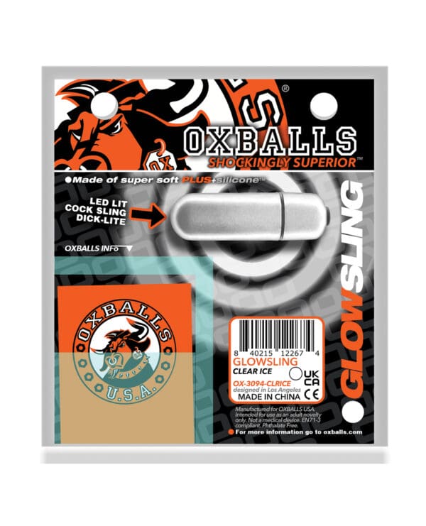 Oxballs Glowsling Cock Sling - LED Clear Ice - Image 5