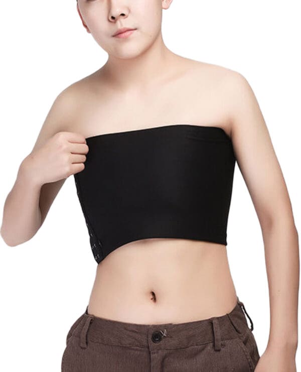 Gender Fluid Strapless Chest Compression Binder - L Black - Image 2