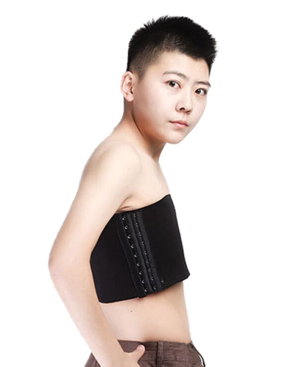 Gender Fluid Strapless Chest Compression Binder - L Black - Image 3
