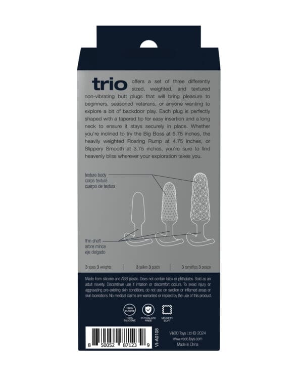 VeDO Trio Anal Plug Set - Black - Image 5
