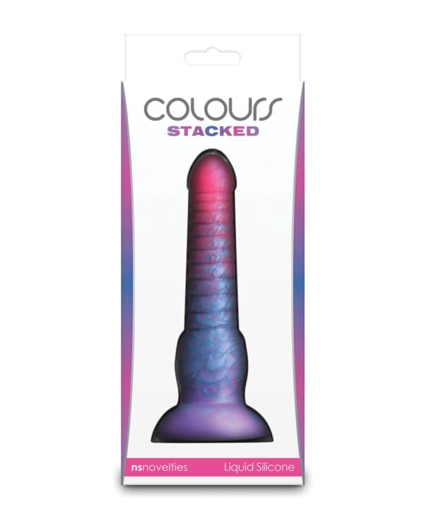 Colors Stacked 6" Dildo - Pink/Blue - Image 4