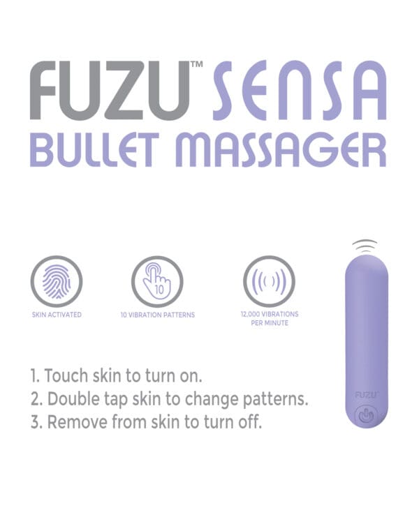Fuzu Sensa Activated Rechargeable Bullet Massager - Pastel Purple - Image 3