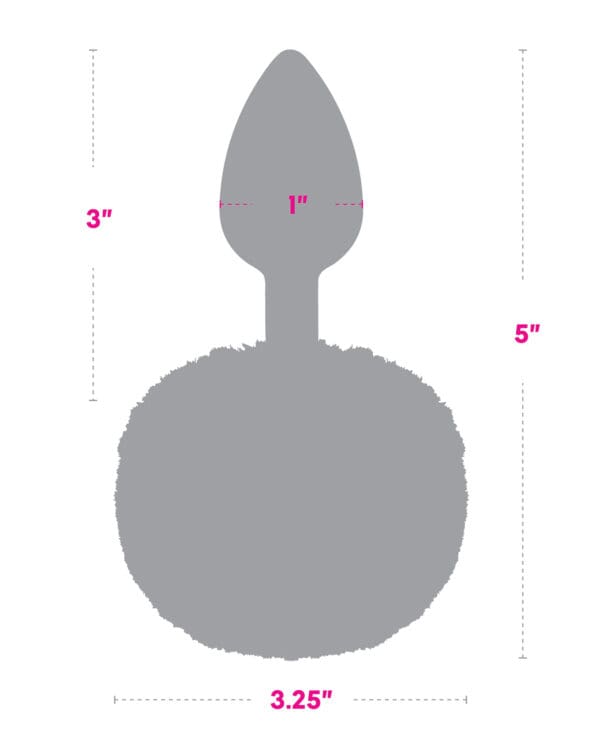 Gemsations 2.95" Metal Bunny Tail Butt Plug - Silver - Image 5