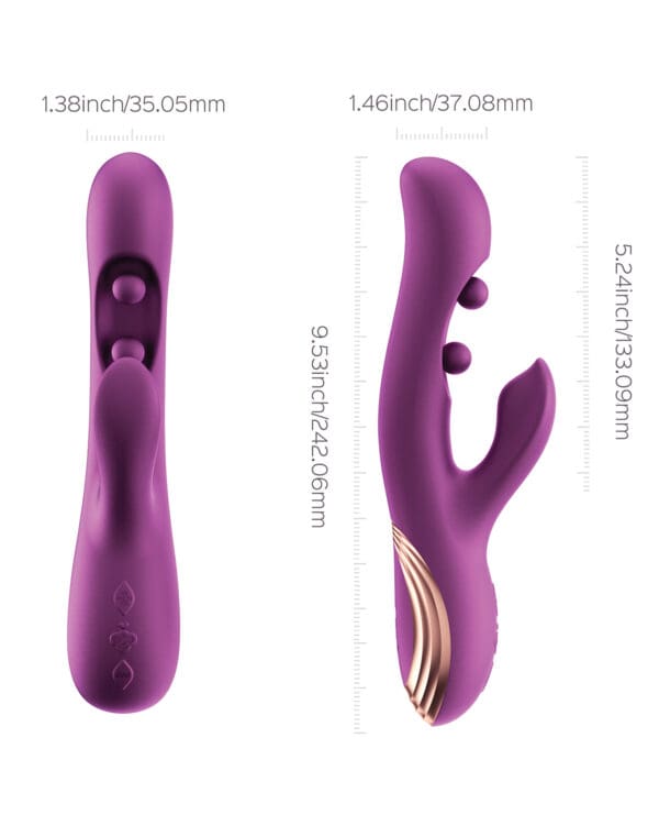 GEM Twin Balls Rabbit Vibrator - Purple - Image 3