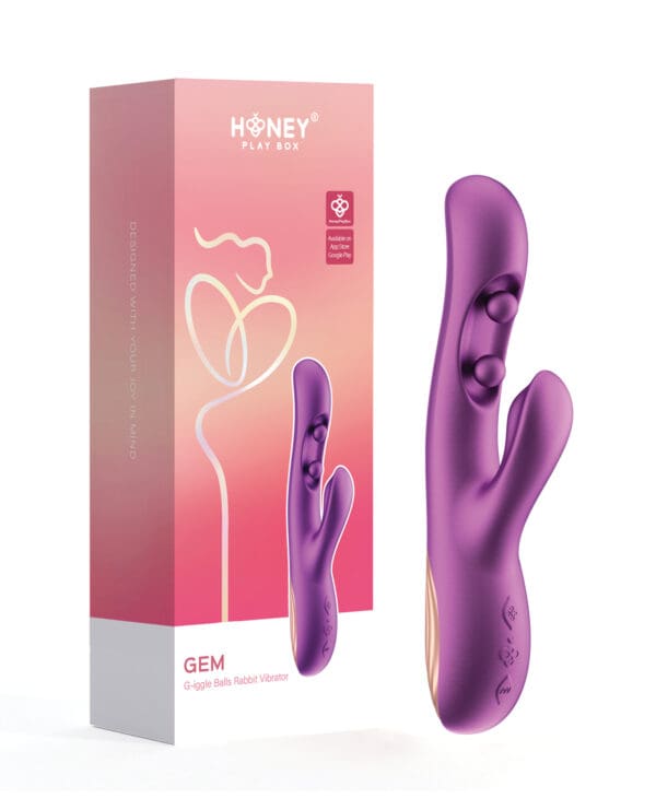 GEM Twin Balls Rabbit Vibrator - Purple - Image 5