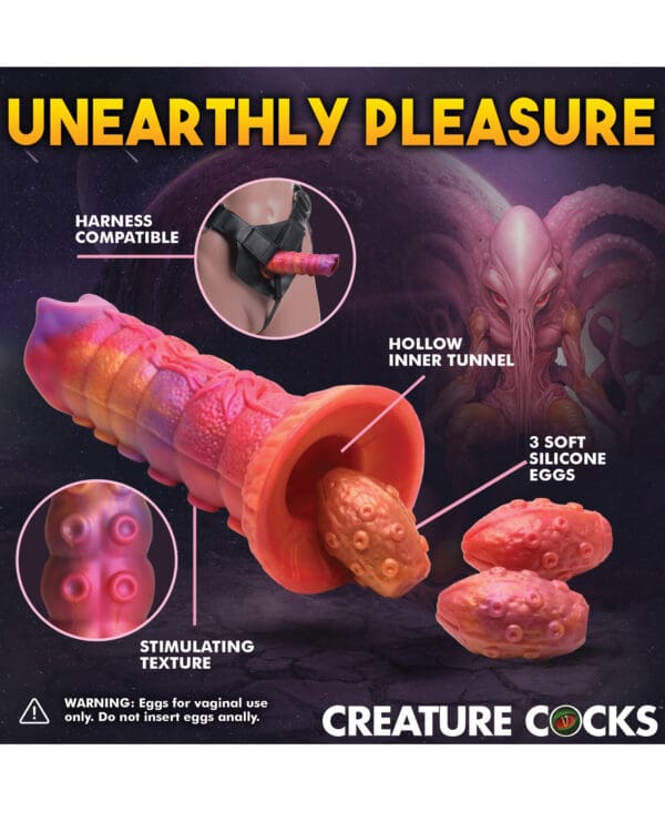 Creature Cocks Nymphoid Ovipositor Silicone Dildo w/Eggs - Multi Color - Image 4