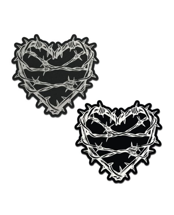 Pastease Premium Barbed Wire Heart Reflective - Black O/S - Image 2