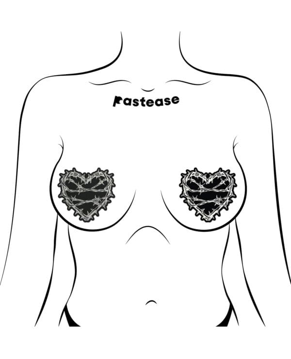 Pastease Premium Barbed Wire Heart Reflective - Black O/S - Image 3